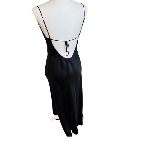 Victoria's Secret 100% Silk black Maxi slip dress cowl neckline Large - Picture 7 of 9